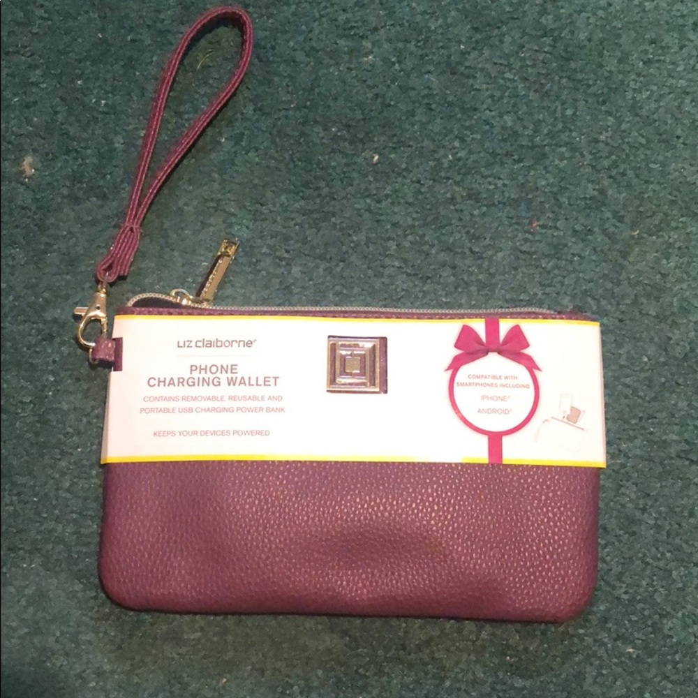 Liz Claiborne phone charging wallet. NWT.